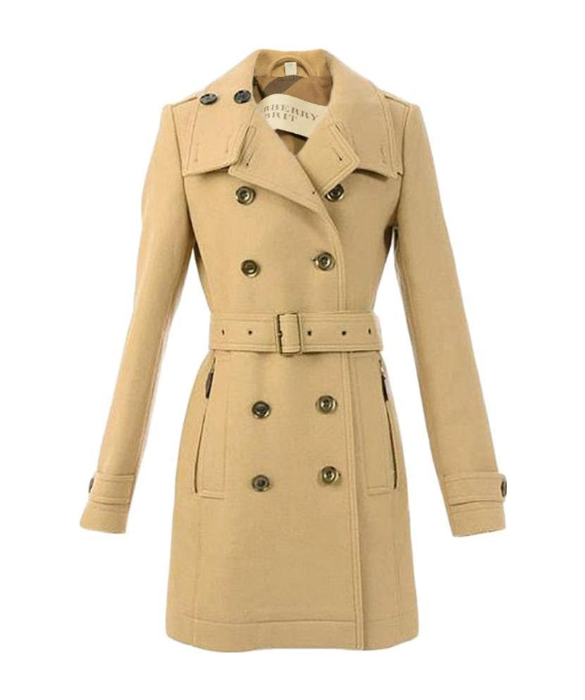 Burberry Long-sleeved Coat In Nude