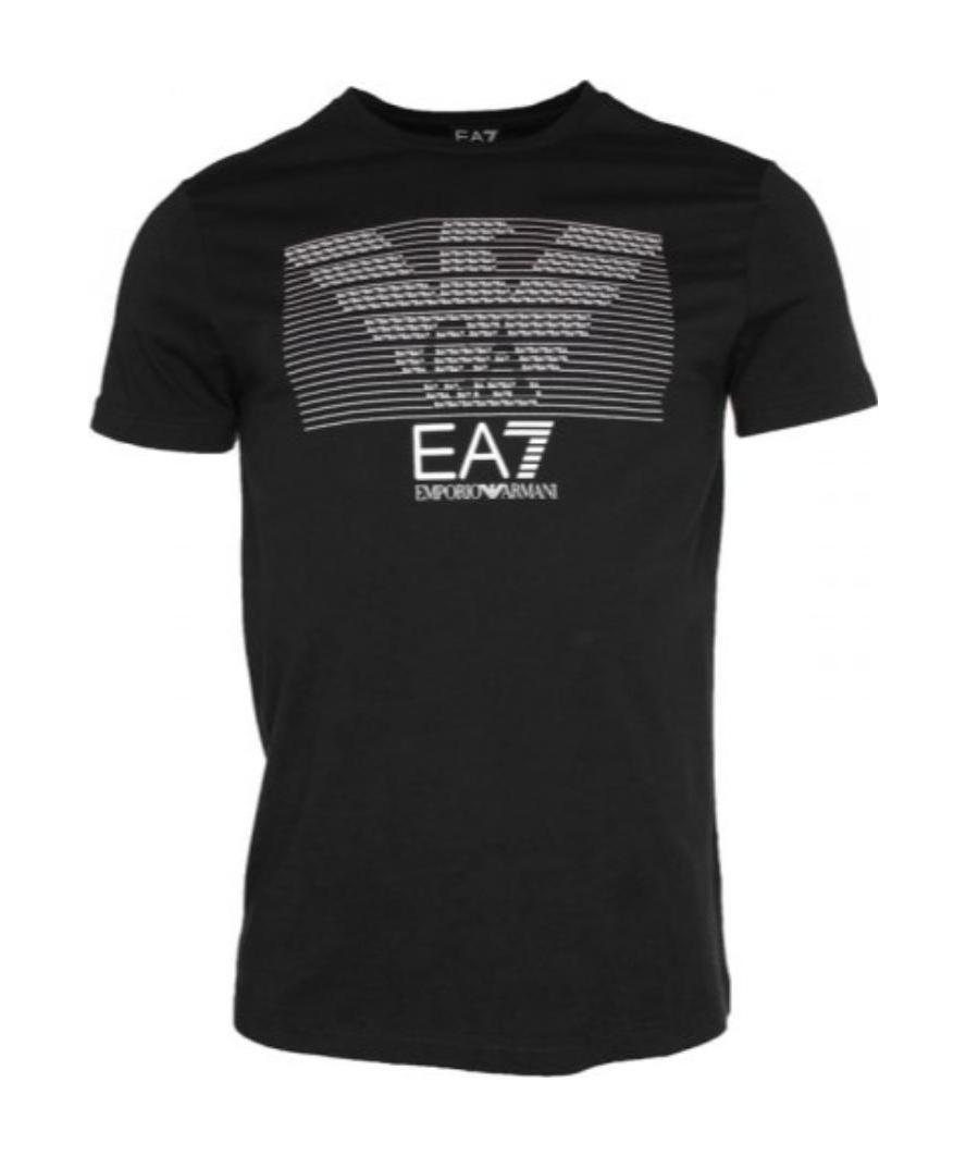 Ea7 Logo T-shirt With Round Neck In Black