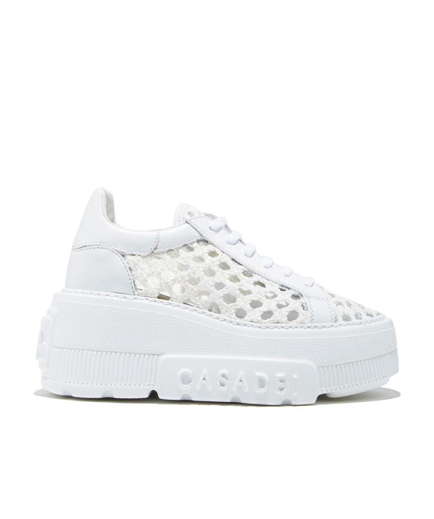 Casadei Sneakers Low Top Platform Sole In White