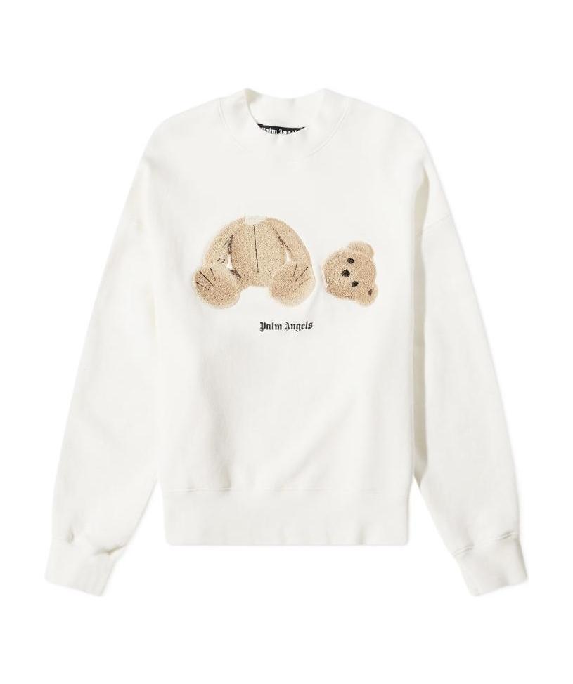 Palm Angels Bear-print Sweatshirt In White