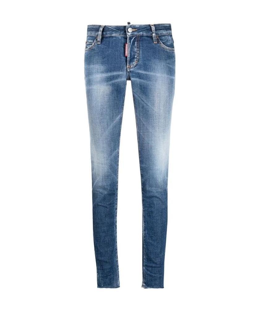 Shop Dsquared2 Stonewashed Skinny Jeans In Blue