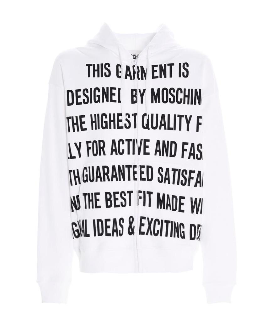Moschino Sweatshirt With Zip In White