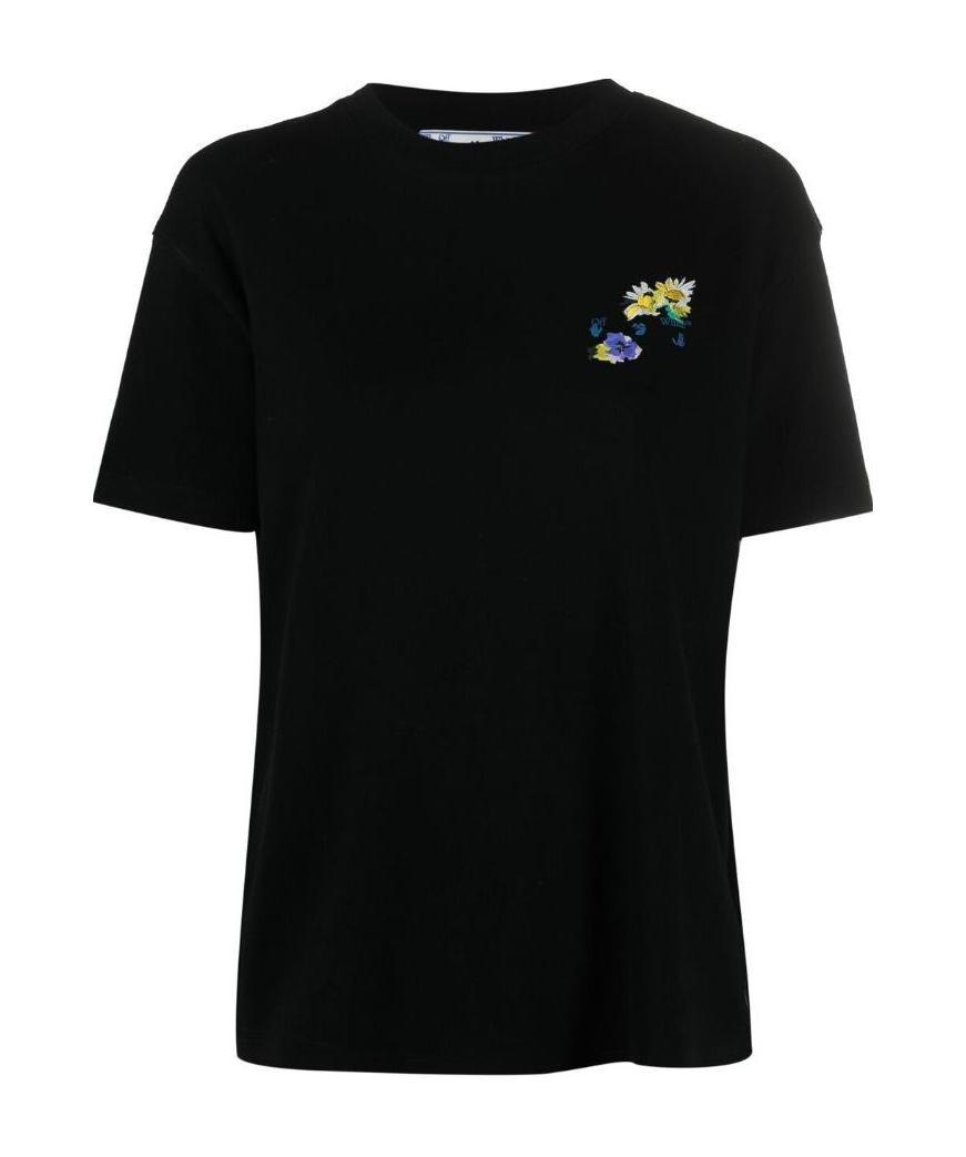 Off-white Check Arrows Print T-shirt In Black