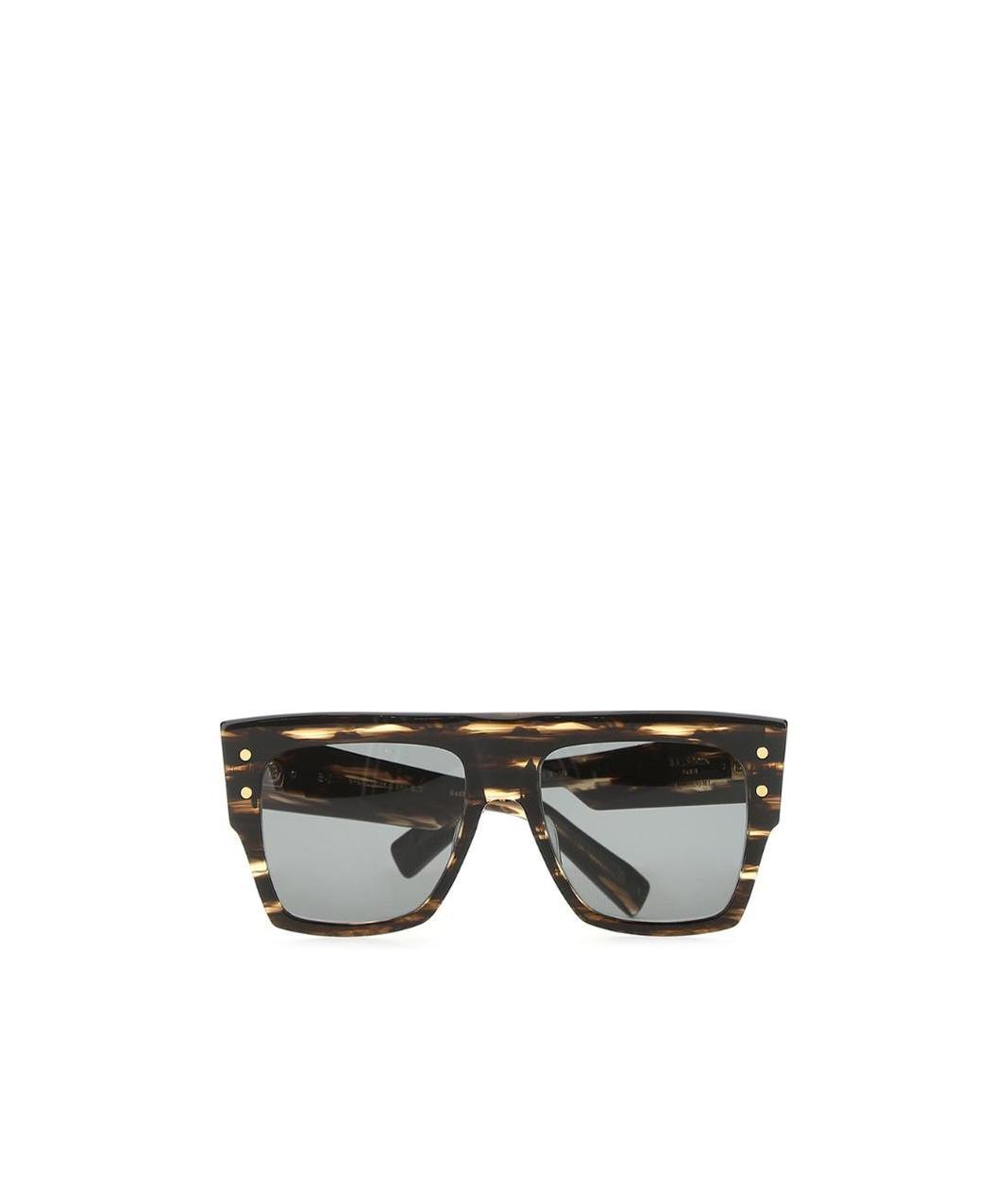 Balmain Tortoiseshell Square-frame Sunglasses In Gray
