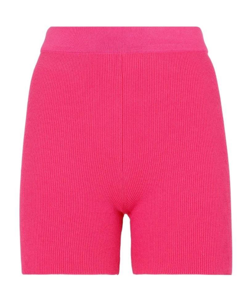 Jacquemus Le Short Arancia Ribbed Biker Shorts In Pink