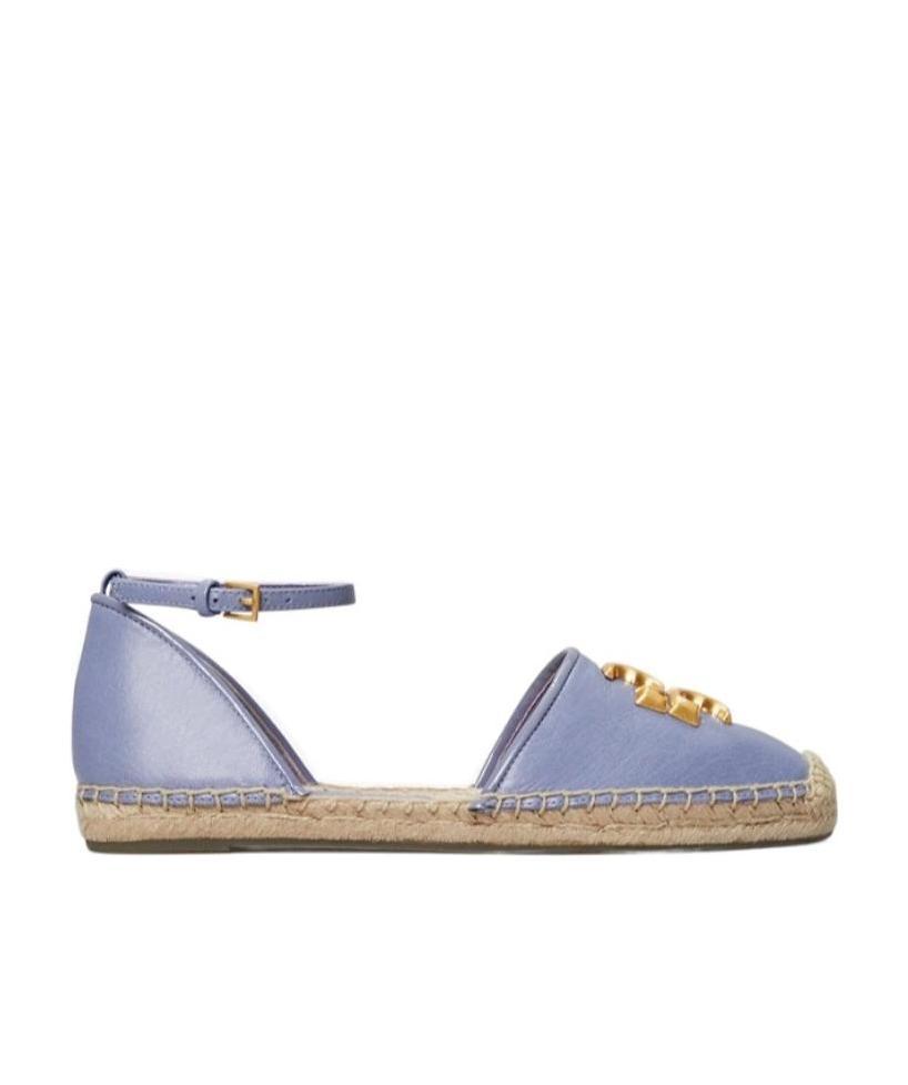 Tory Burch Leather Straw Shoes In Purple