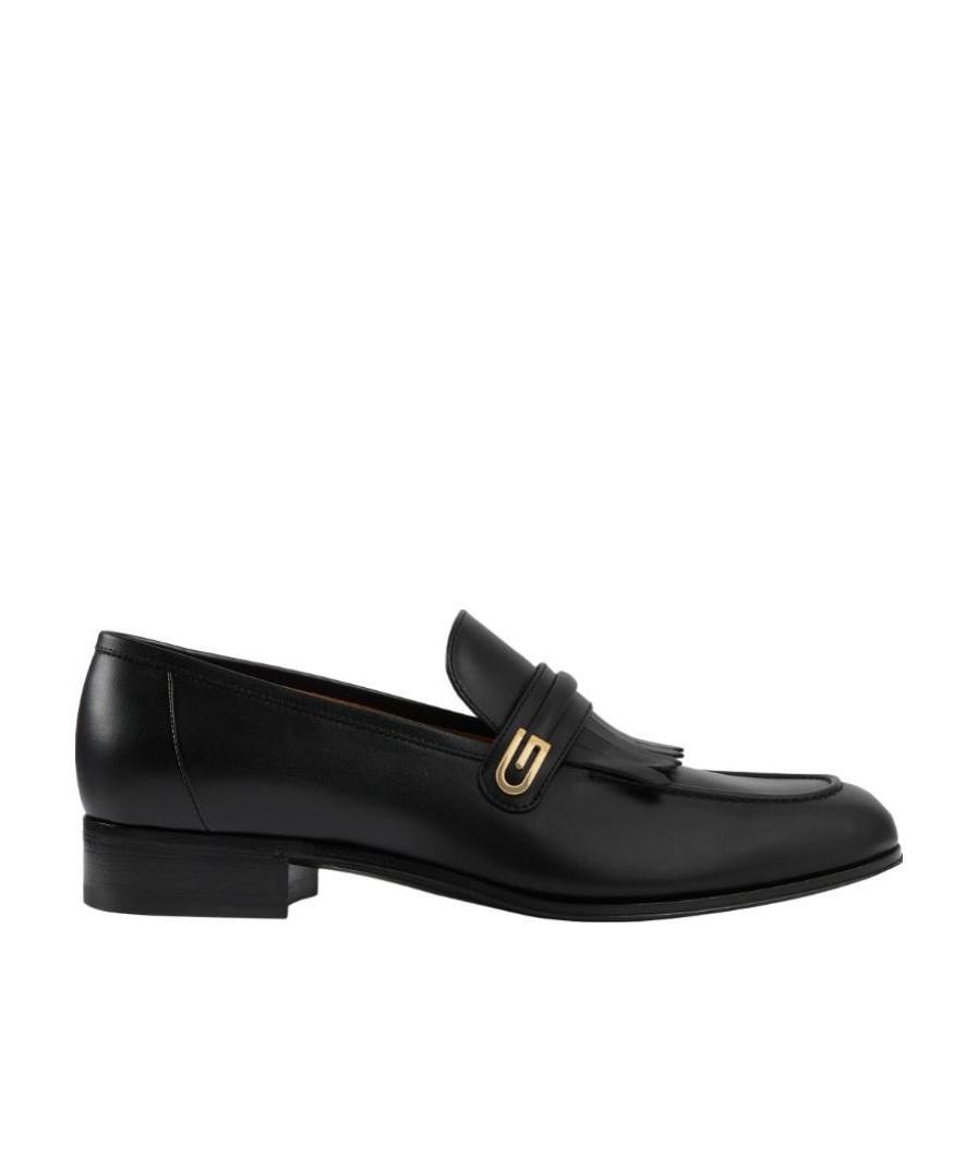 Gucci Horsebit Detail Leather Loafer With Gold-tone Hardware In Black
