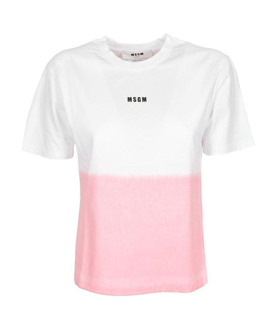 Msgm Logo Details Short-sleeved T-shirt In White