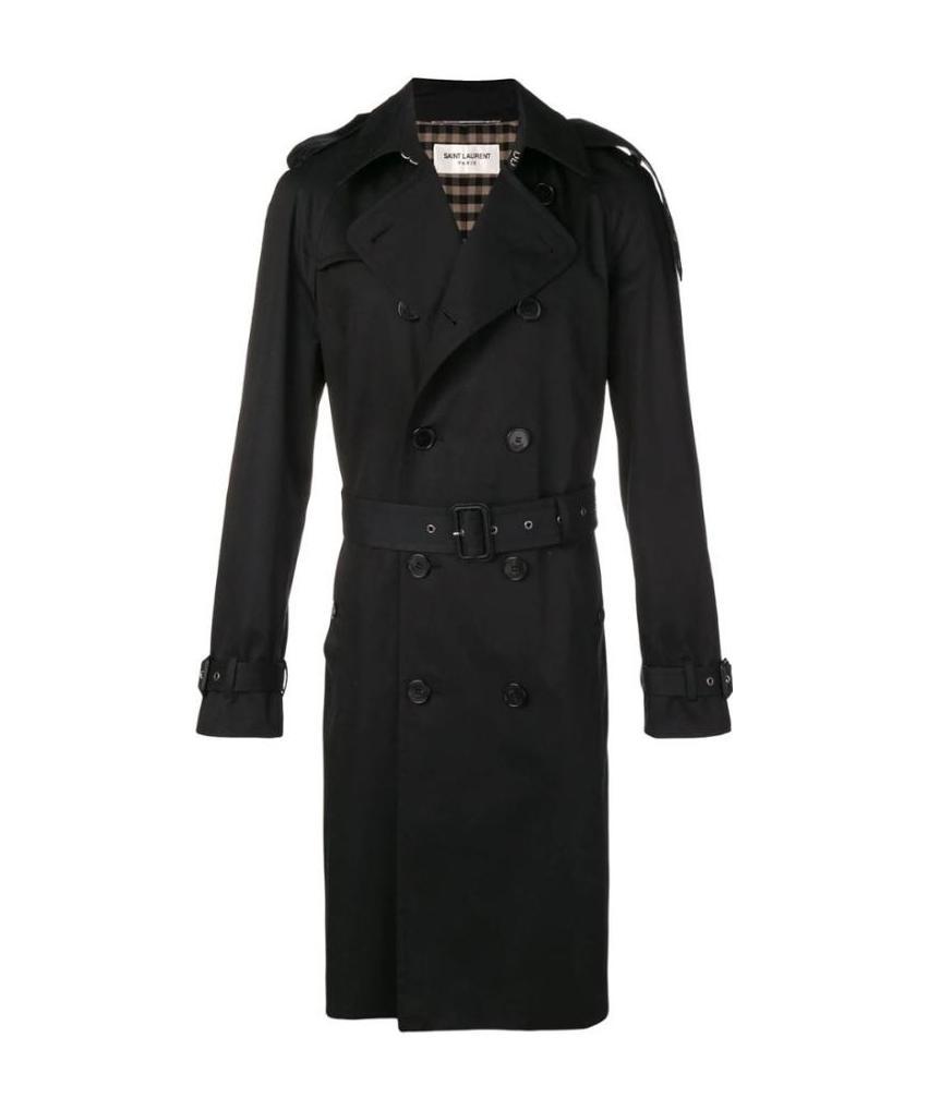 Saint Laurent Classic Trench Coat In Black