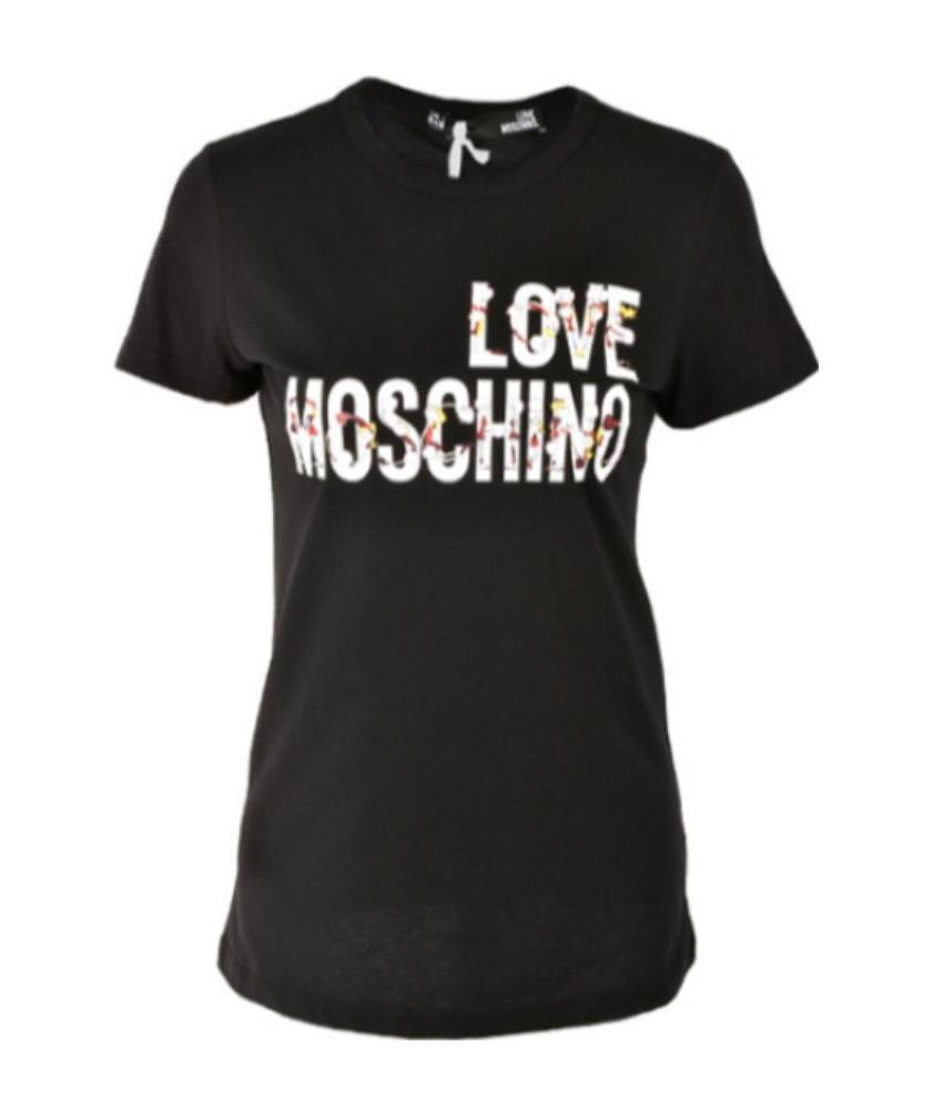Moschino Cartoon Letter Logo T-shirt In Black