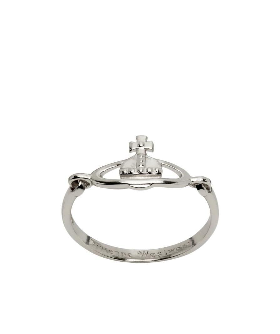 Vivienne Westwood Logo Ring In Gray