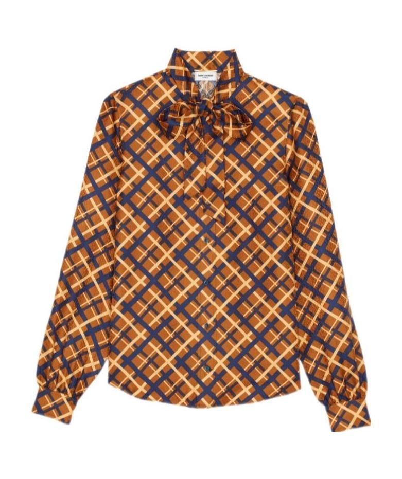 SAINT LAURENT LONG-SLEEVED BUTTON BLOUSE 