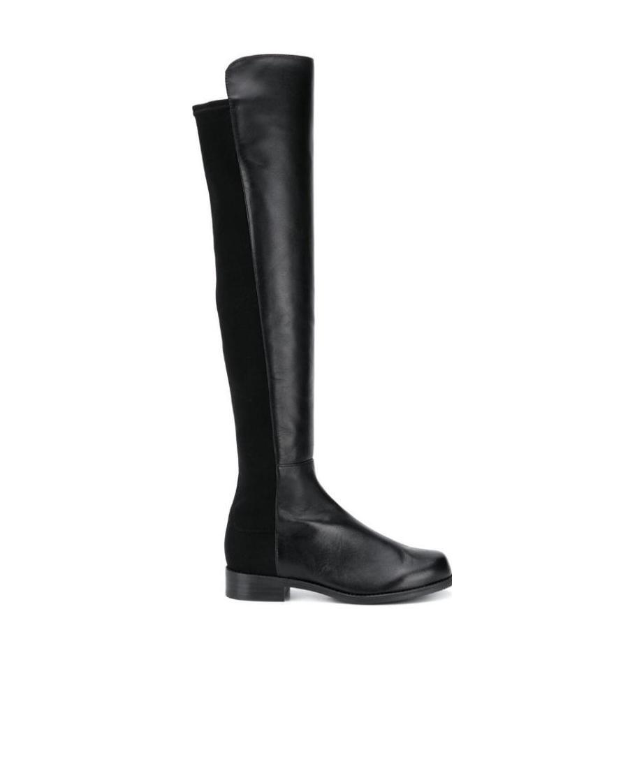 Shop Stuart Weitzman Splicing Details And Knee Boots In Black