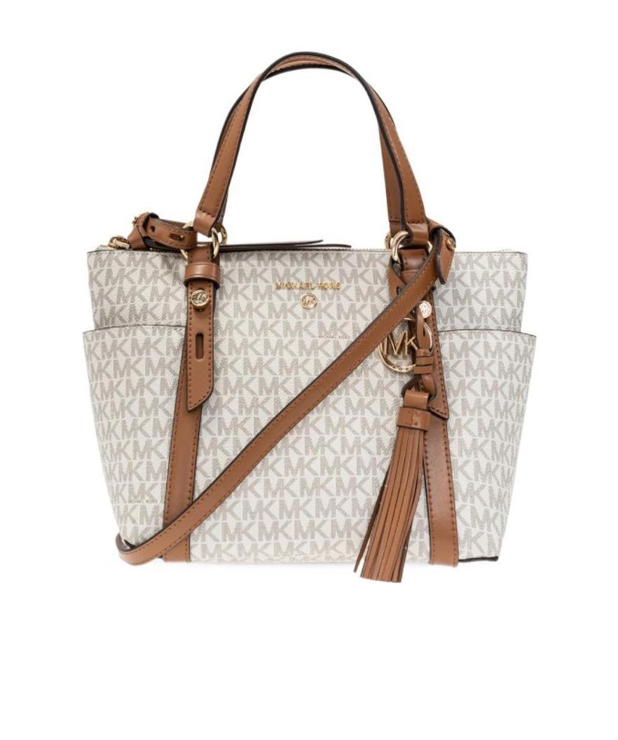 Michael Michael Kors Nomad Small Logo Tote Bag In White