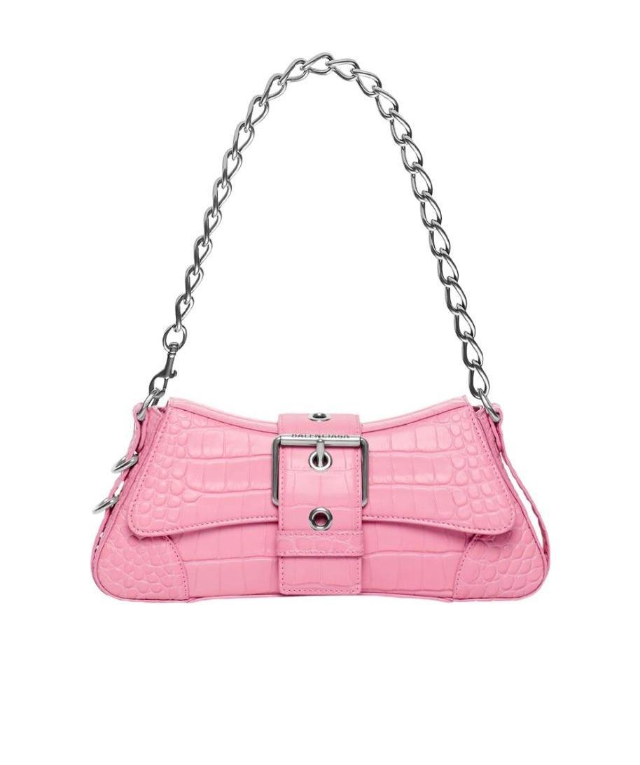 Balenciaga Borsetta A Tracolla Lindsay Con Tracolla E Lavorazione Coccodrillo Da Donna In Rosa Chiaro In Pink