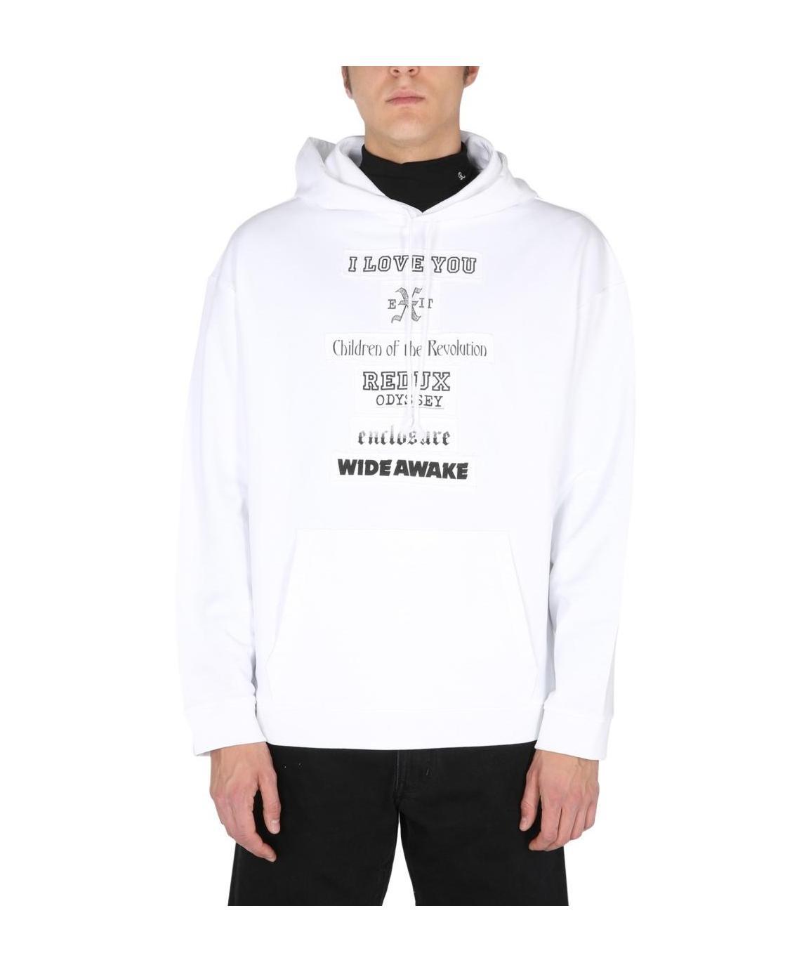 Raf Simons Classic Hoodie With Drawstring For Men In White