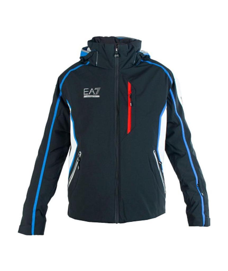 Ea7 Zipper Casual Jacket In Black