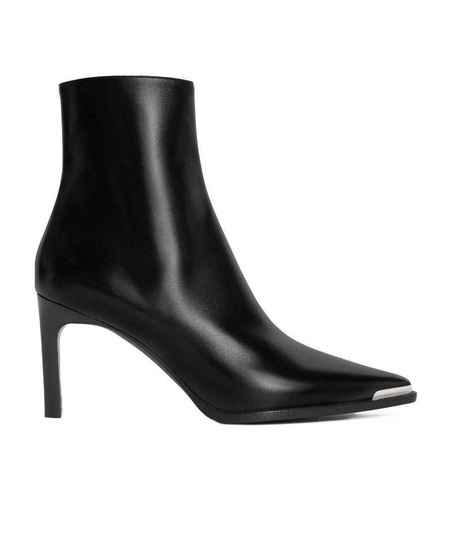Celine Metal Toe Short Boots In Black