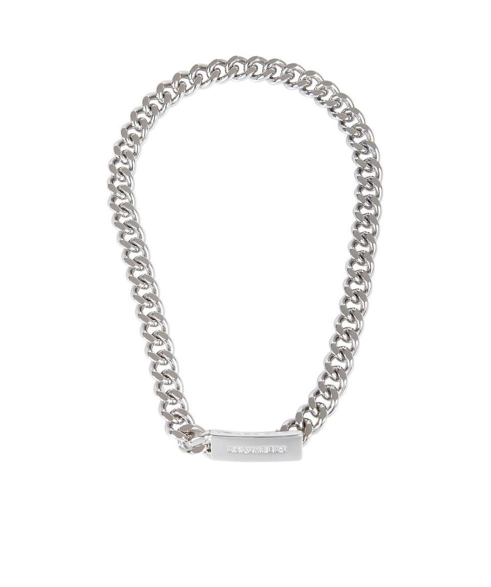Shop Dsquared2 Logo Plaque Chain-link Necklace In Gray