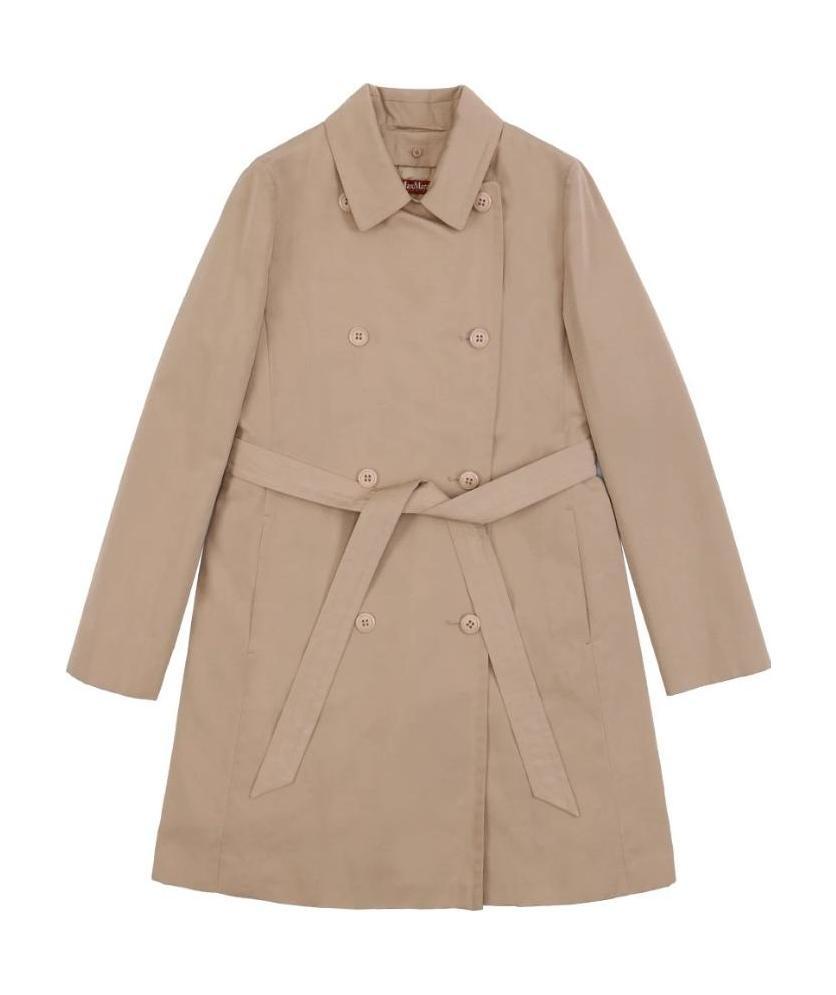Max Mara Double-breasted Medium-long Belt Trench Coat In Nude