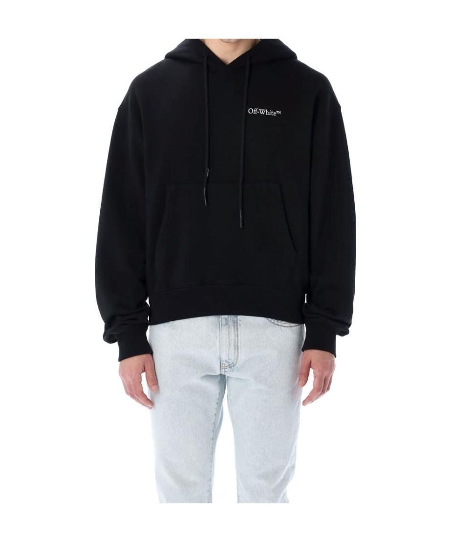 Off-white Off- Brushed Cotton Skate Fit Tattoo Arrow Men's Hoodie In Black