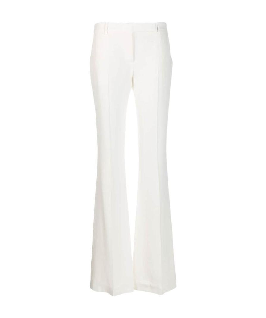 Alexander Mcqueen High-rise Flared Tailored Trousers In White