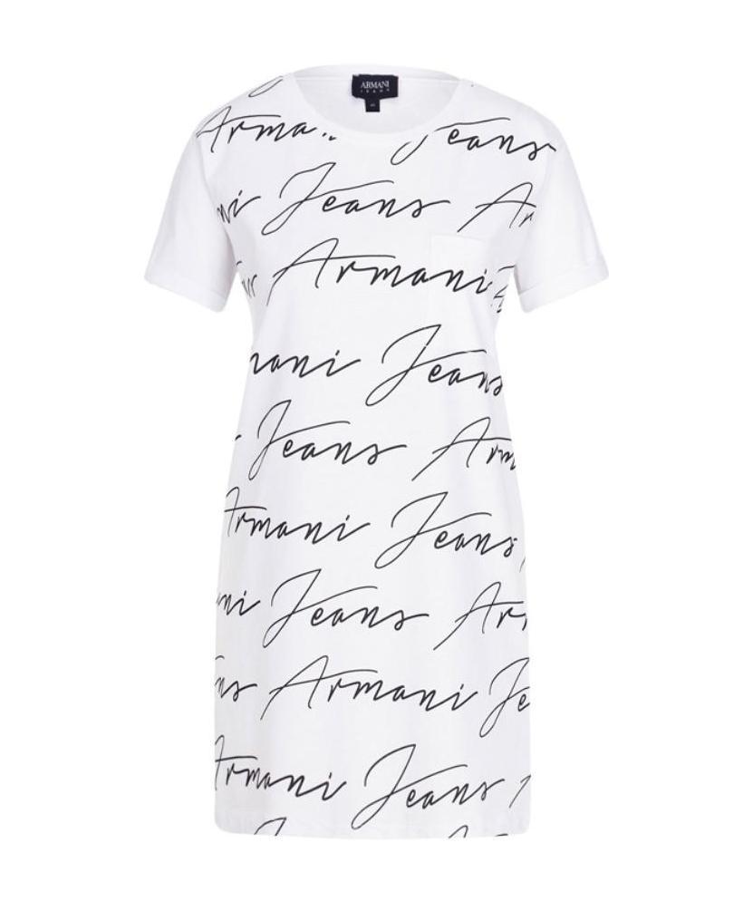 Shop Armani Jeans Logo T-shirt In White