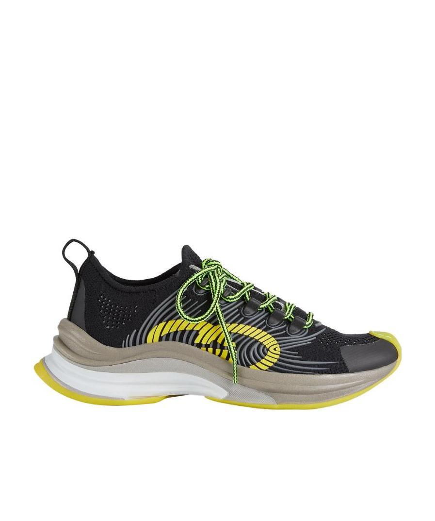 Gucci Interlocking-g Lace-up Sneakers In Black