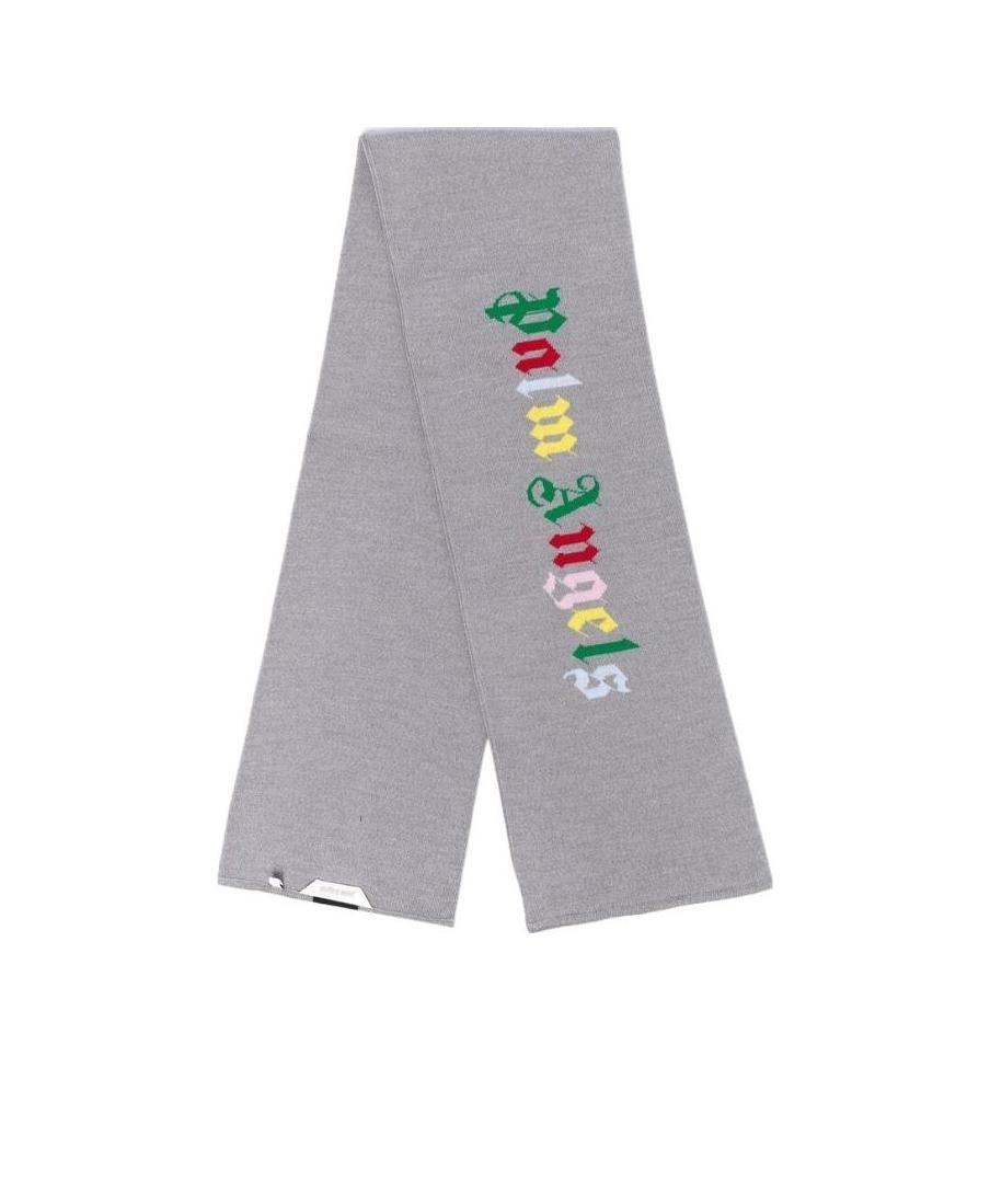 Palm Angels Appliqué Logo Scarf In Gray