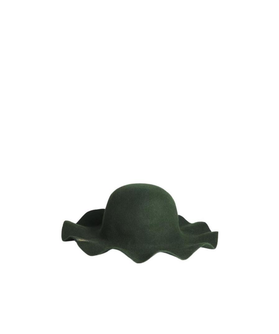 Ami Alexandre Mattiussi Ami X Borsalino Wavy Wide Brim Hat In Green