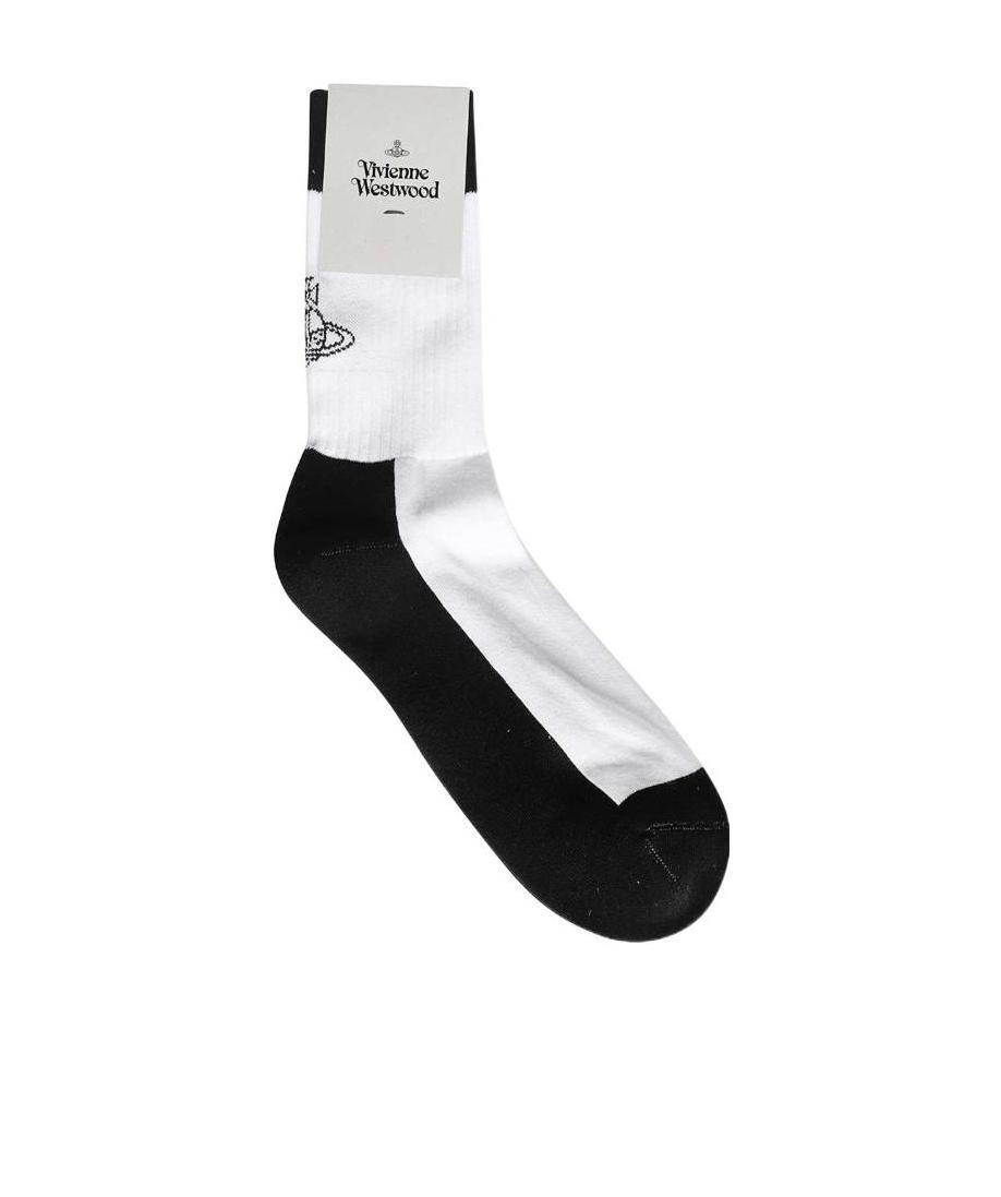 Vivienne Westwood Logo Knitted Socks In White