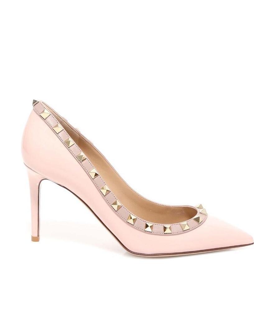 Valentino Riveted High Heels In Nude