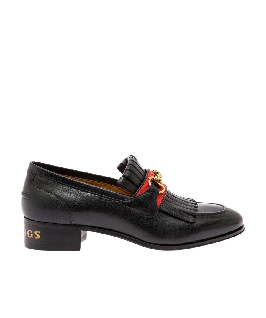 Gucci Horse Bit-detail Leather Loafers In Black