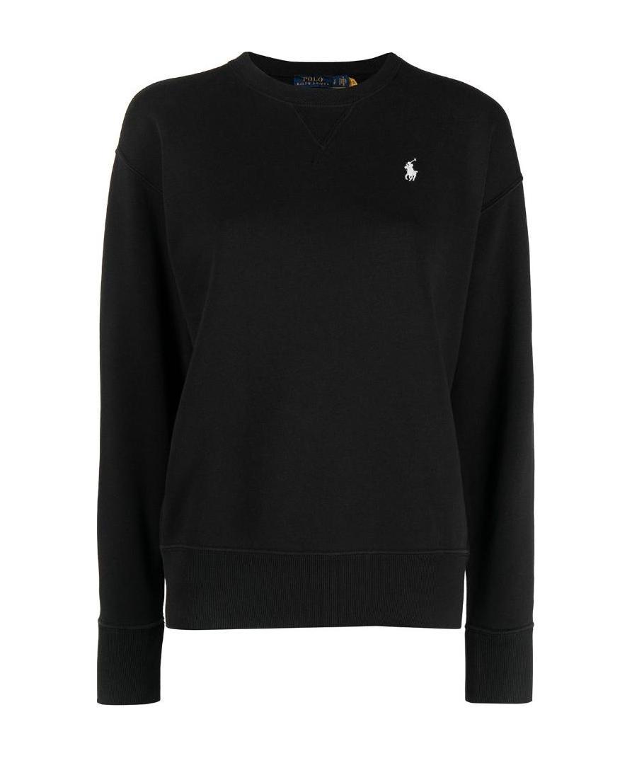 Shop Polo Ralph Lauren Polo-pony Embroidered Sweatshirt In Black