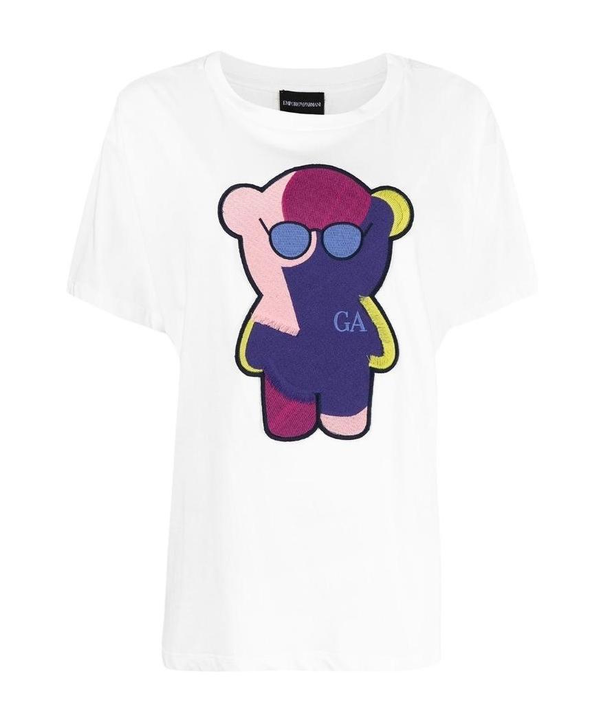 EMPORIO ARMANI MANGA BEAR PATCH T-SHIRT 