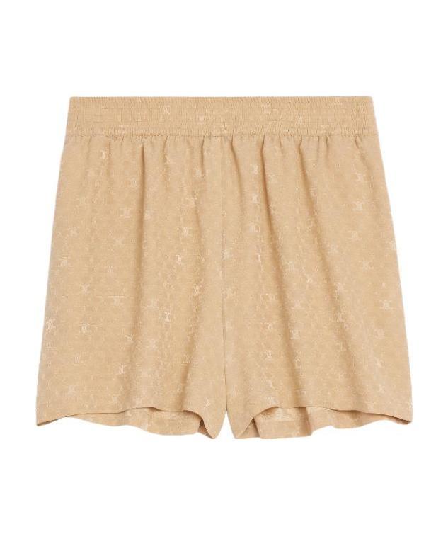 Celine Mulberry Silk Shorts In Nude