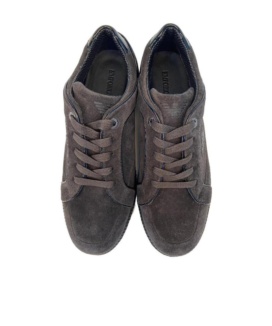 Emporio Armani Tie Casual Sports Shoes In Black