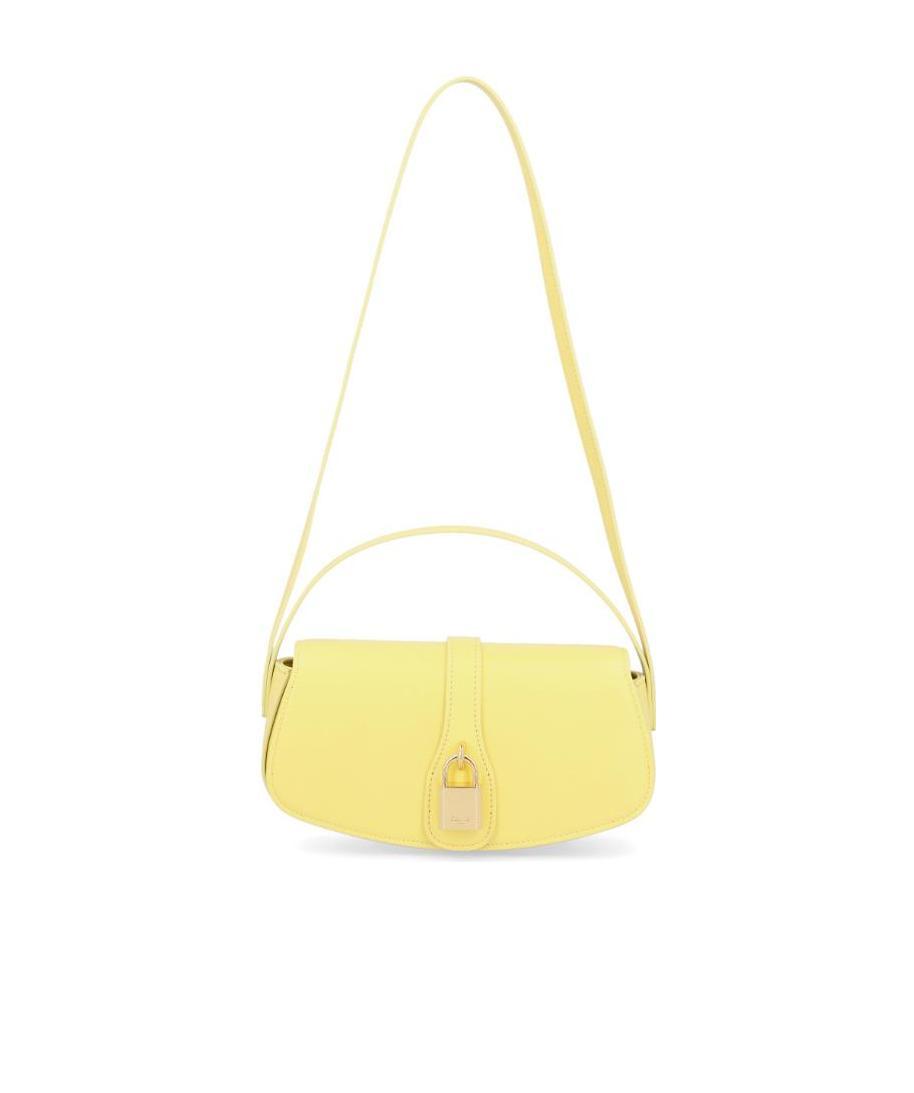 Celine Smooth Cowhide Leather Strap Handbag In Yellow