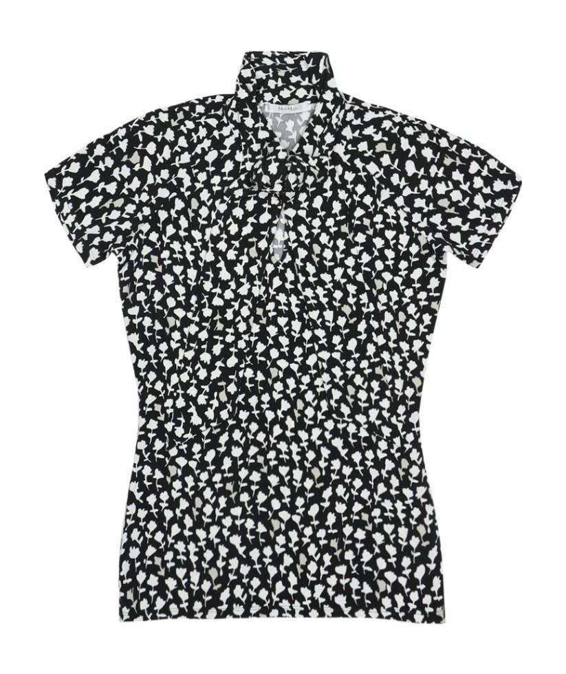 Max Mara Print Short Sleeve T-shirt In Black