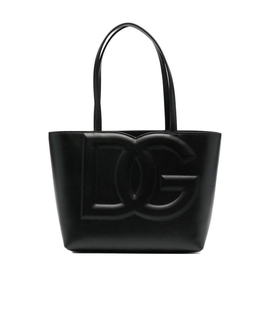 Dolce & Gabbana Women Dg Logo Small Leather Tote Bag In Black