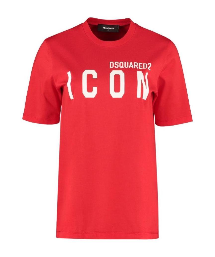 Dsquared2 Icon-print Crew-neck T-shirt In Red
