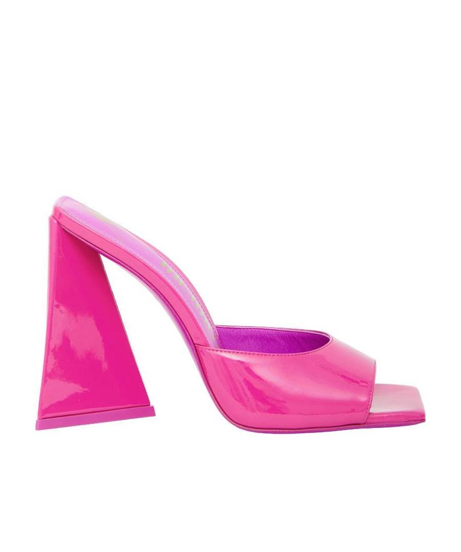 Shop Attico Devon 115mm Patent Leather Mules In Pink
