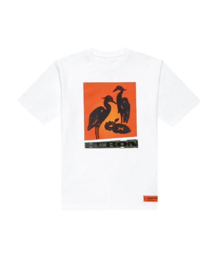 Heron Preston Printed T-shirt With Round Neck In White