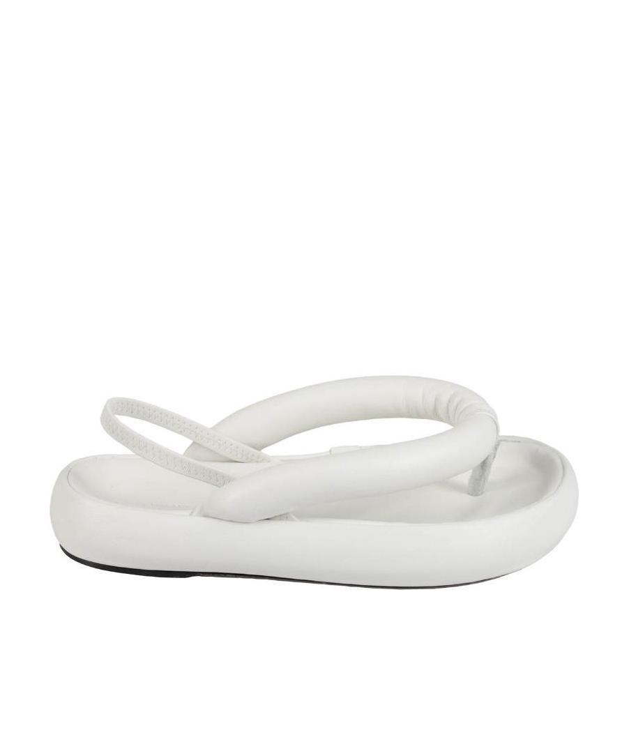 Isabel Marant Orene Leather Flatform Sandals In White