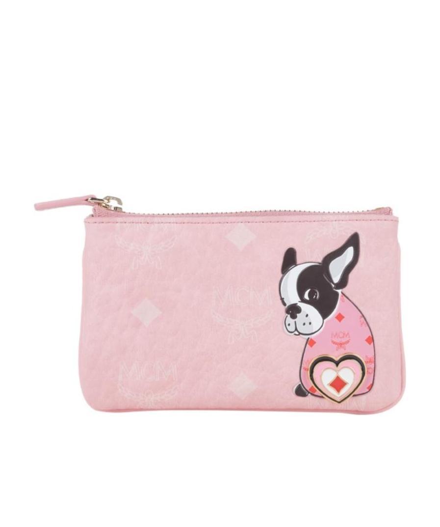 Mcm Logo Details Clutch In Pink