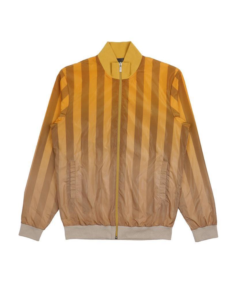 FENDI STRIPED ZIPPER CASUAL JACKET