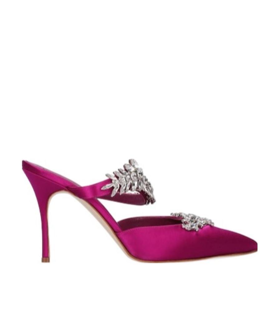 Manolo Blahnik Logo Pointed High Heels