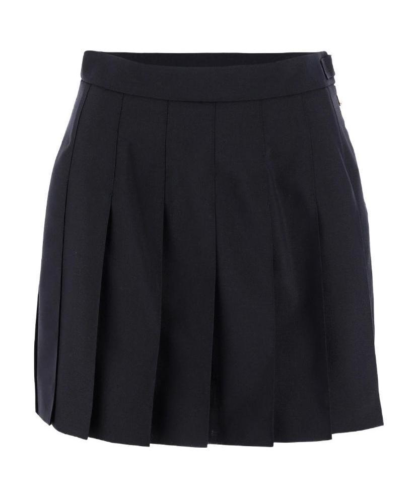 Shop Thom Browne Asymmetric Pleated Miniskirt In Black