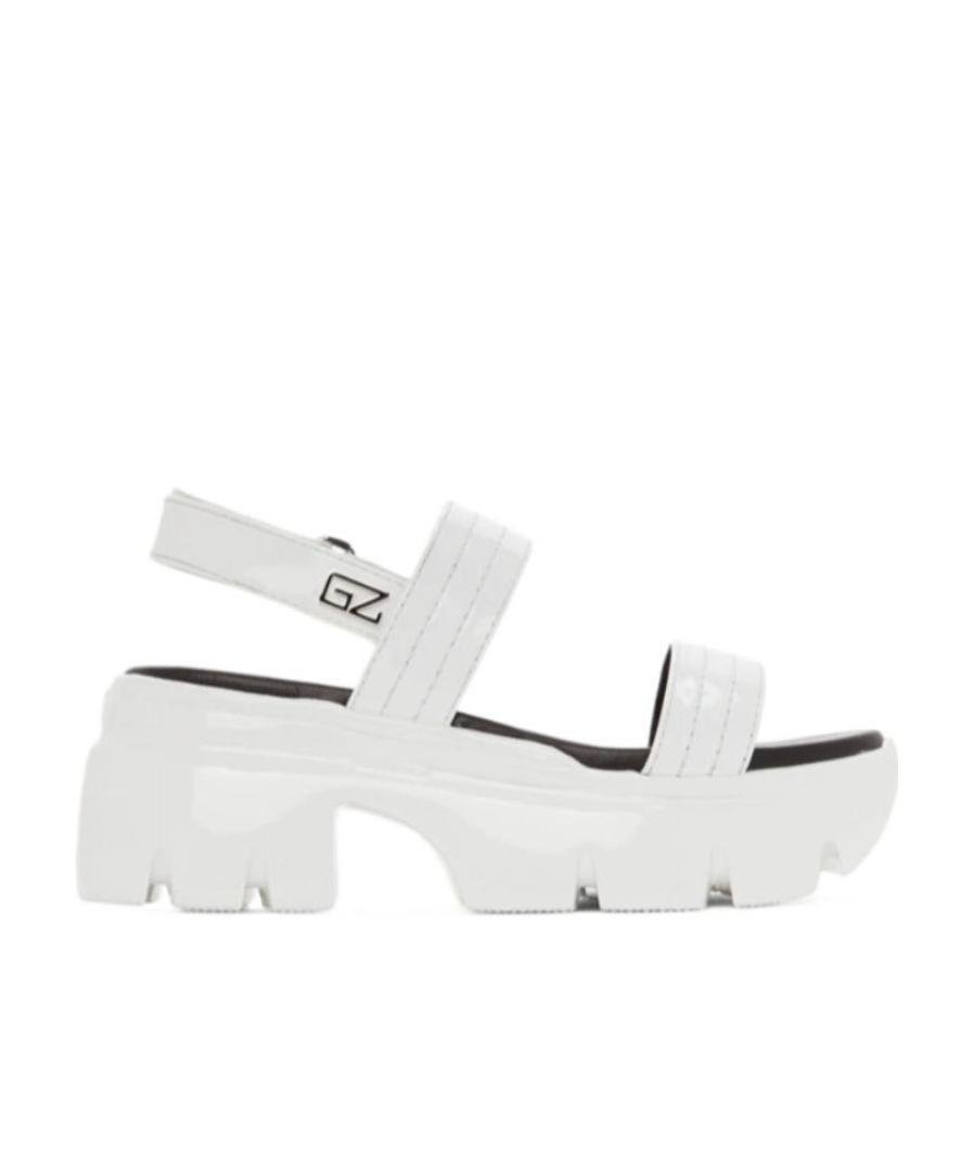 Giuseppe Zanotti Apocalypse 20 Womens Chunky Slingback Sport Sandals In White