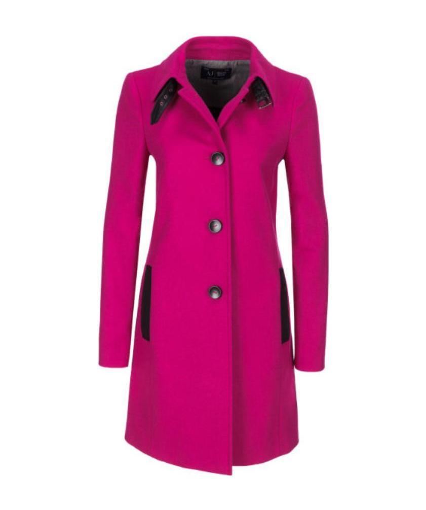 Armani Jeans Long-sleeved Coat In Pink